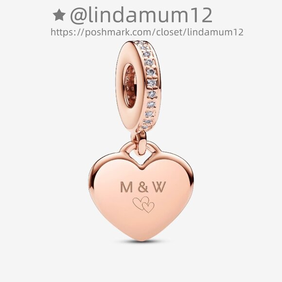 Pandora Engravable Heart Tag Dangle Charm - Picture 1 of 6